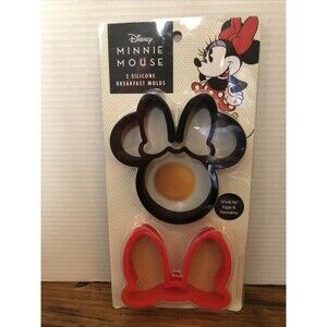 NIB Disney MINNIE MOUSE 2pc Silicone Breakfast Mold Rings For Eggs And Pancakes